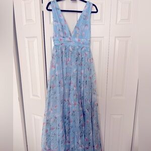 Lulus Blue Garden Romance Dress